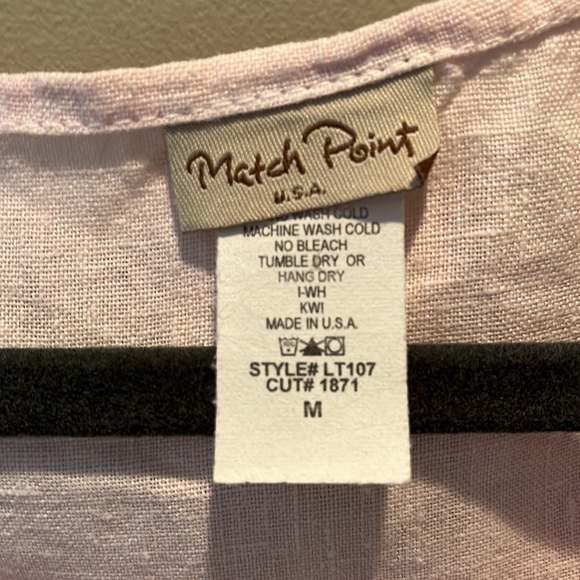 Match Point Pink Linen Top - Picture 2 of 7